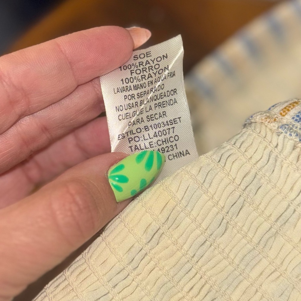 Kori Blue, Mustard and Cream Striped Bandeau Cropped Top - Picture 4 of 4